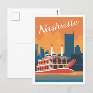 Nashville Tennessee USA Travel Place Illustration Postcard