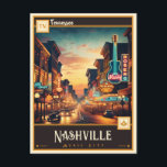 Nashville, Tennessee | Vintage Postcard<br><div class="desc">Step back in time and immerse yourself in the vibrant spirit of Nashville, Tennessee, with this enchanting vintage postcard. Featuring a captivating illustration of Nashville's iconic landmarks and bustling streets, this postcard offers a nostalgic glimpse into the heart of Music City. From the shimmering lights of Broadway to the historic...</div>