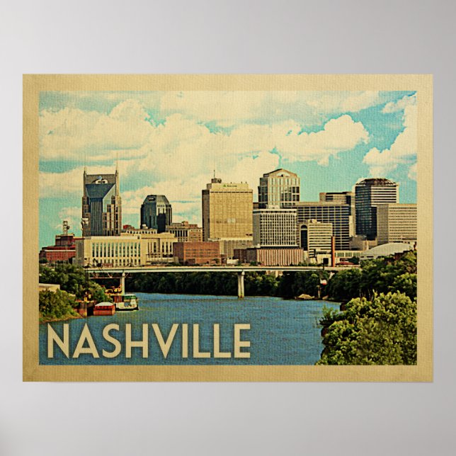 Nashville Tennessee Vintage Travel Poster (Front)