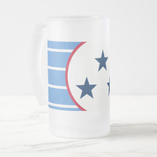 Nashville, Tennessee Volunteer State Tri-Star Frosted Glass Beer Mug