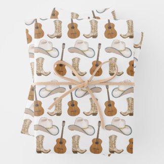 Nashville TN Country Music Guitar Cowgirl Cowboy Wrapping Paper Sheet