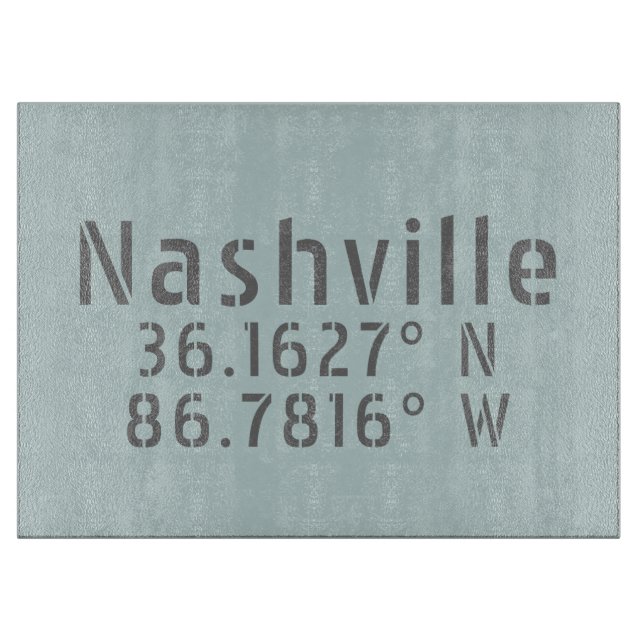 Nashville TN Latitude Longitude  Cutting Board (Front)