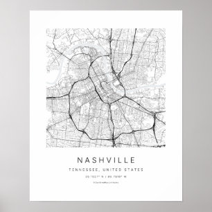 Nashville TN Minimalist City Map Art Print