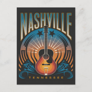 Nashville, TN - Music City USA Holiday Postcard