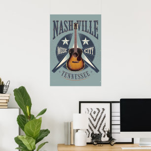 Nashville, TN - Music City USA Poster