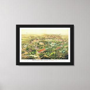 Nashville TN Panoramic Map DIGITALLY REMASTERED Canvas Print