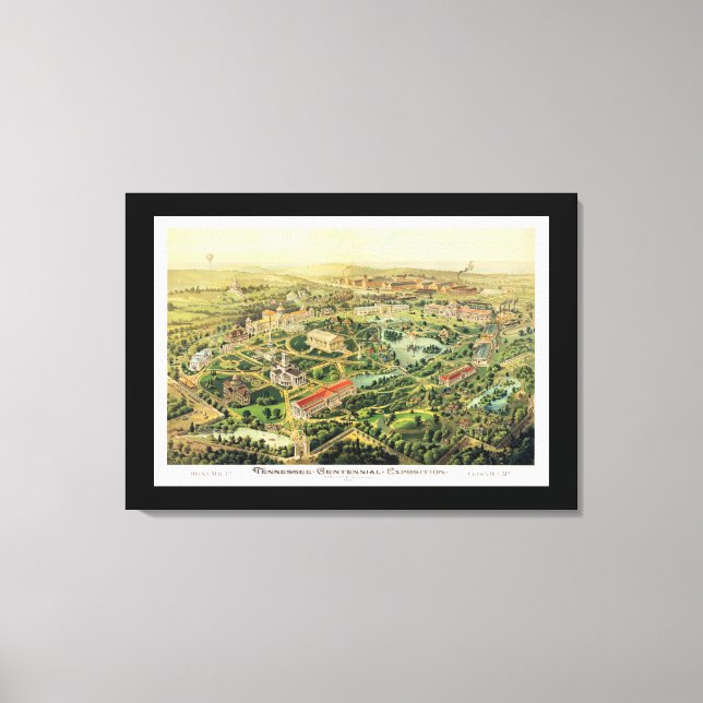 Nashville TN Panoramic Map DIGITALLY REMASTERED Canvas Print (Front)