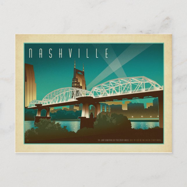 Nashville, TN - Shelby St. Bridge Postcard (Front)