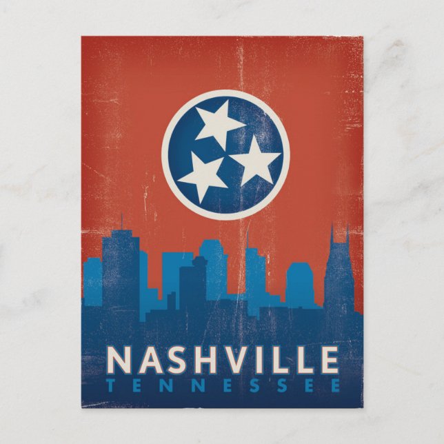 Nashville, TN - State Flag Postcard (Front)