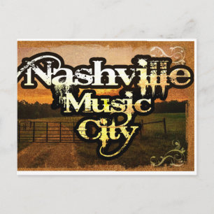 Nashville, TN Vintage Music City Cassette Postcard