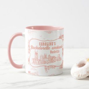 Nashville Toile Bachelorette Coral Pink Mug