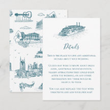 Nashville Toile Twilight on White Enclosure Card