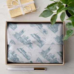 Nashville Toile Twilight on White Tissue Paper