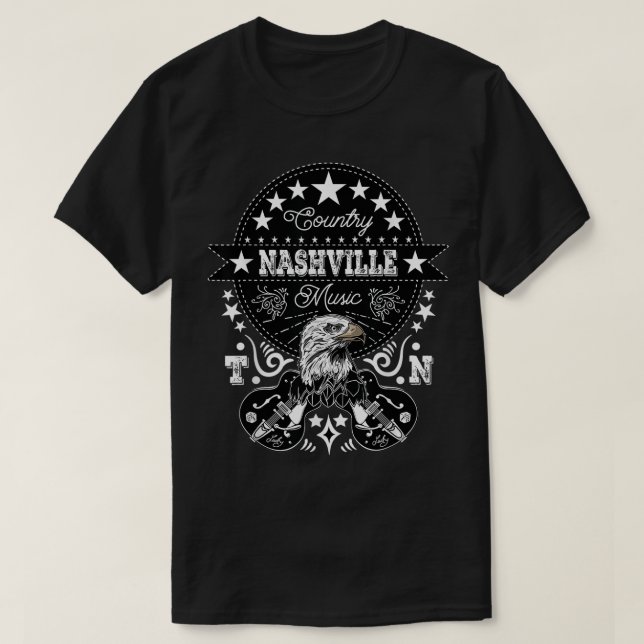 Nashville Tshirt Tennessee Country Music Western R (Design Front)