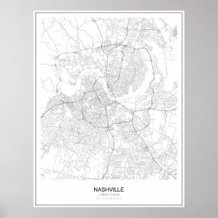 Nashville, United States Minimalist Map Poster