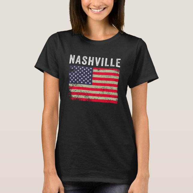 Nashville USA - American Flag - Vintage T-Shirt (Front)
