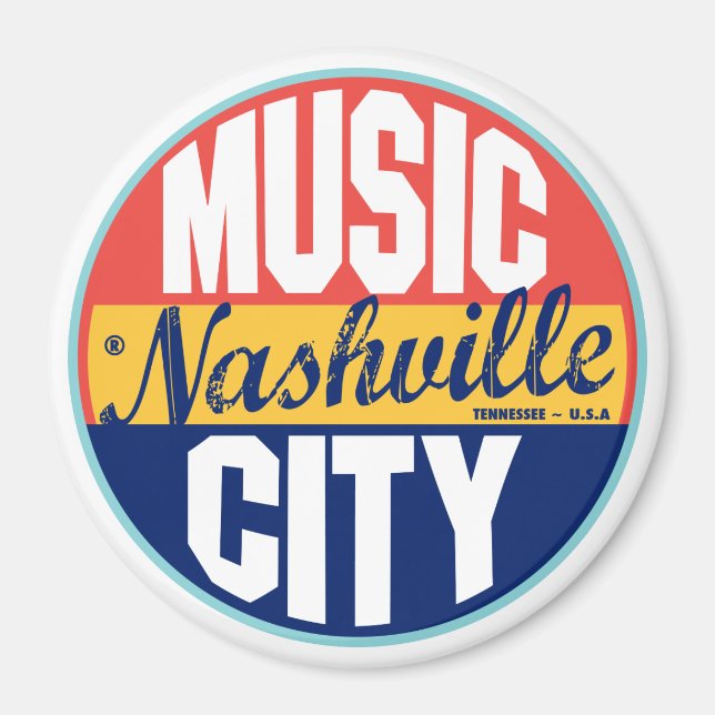 Nashville Vintage Label Magnet (Front)