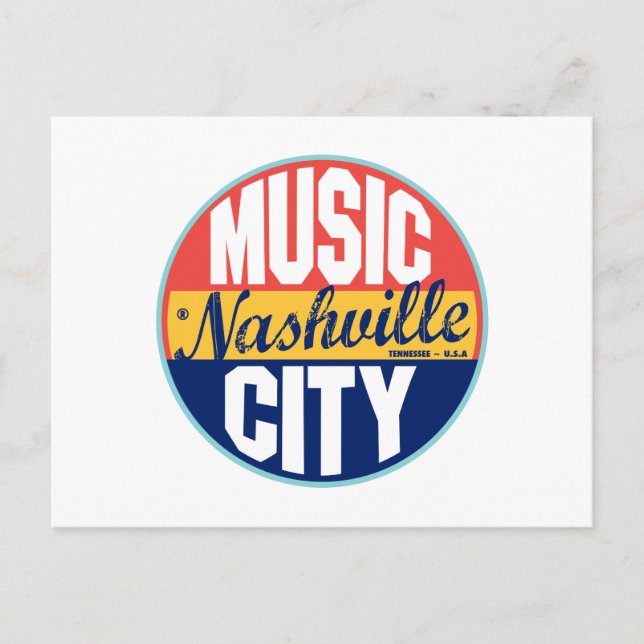 Nashville Vintage Label Postcard (Front)