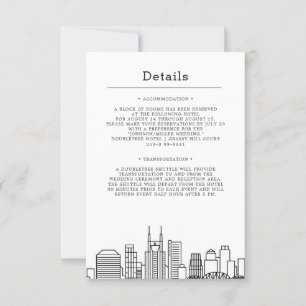 Nashville Wedding   Guest Details Invitation