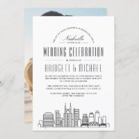 Nashville Wedding | Modern Deco City Skyline 