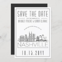 Nashville Wedding | Stylised Skyline Save the Date