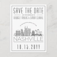 Nashville Wedding | Stylised Skyline Save the Date