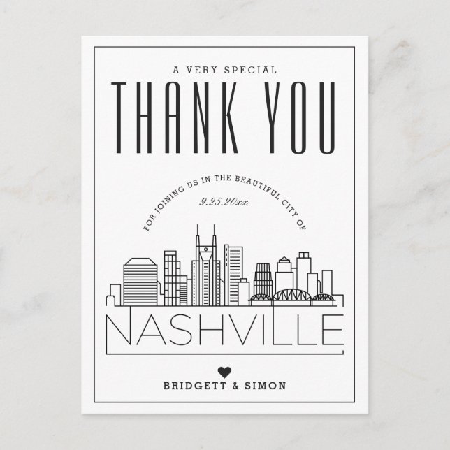 Nashville Wedding | Thanks for Coming! Postcard (Front)