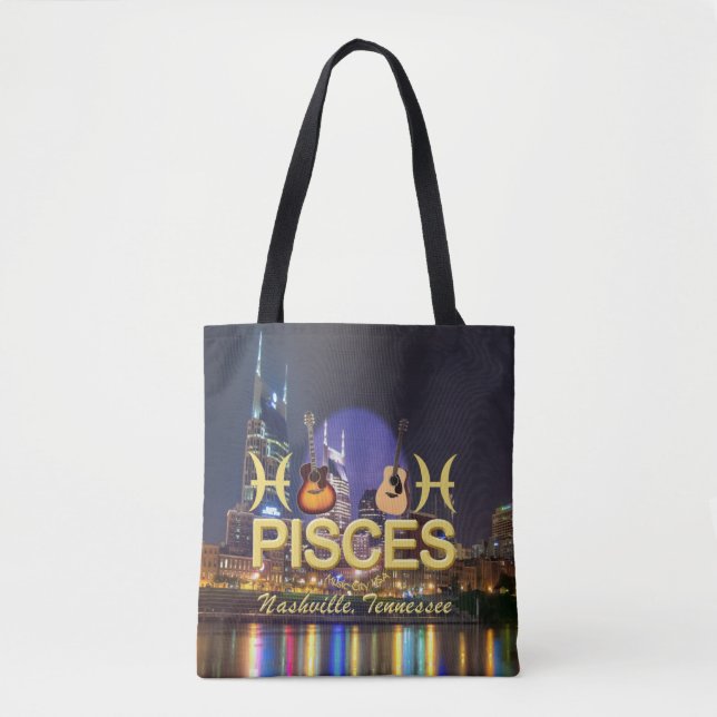 Nashville Zodiac Pisces All Over Print Tote Bag (Front)