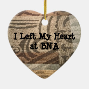 Nashvlle Carpet Heart Ceramic Ornament