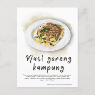 Nasi Goreng Fried Rice Malaysia Holiday Postcard