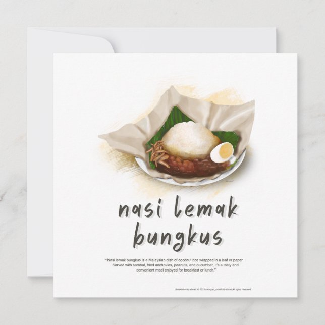 Nasi Lemak Bungkus Malaysia Holiday Card (Front)
