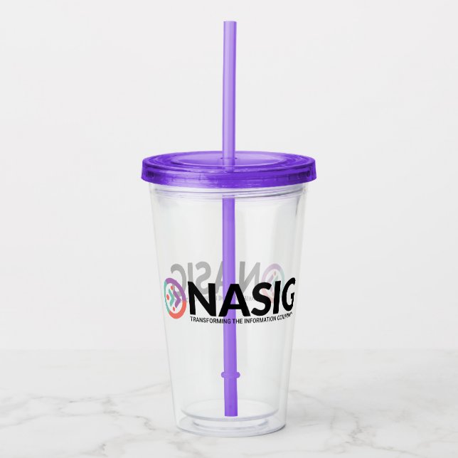 NASIG logo tumbler with straw (Front)