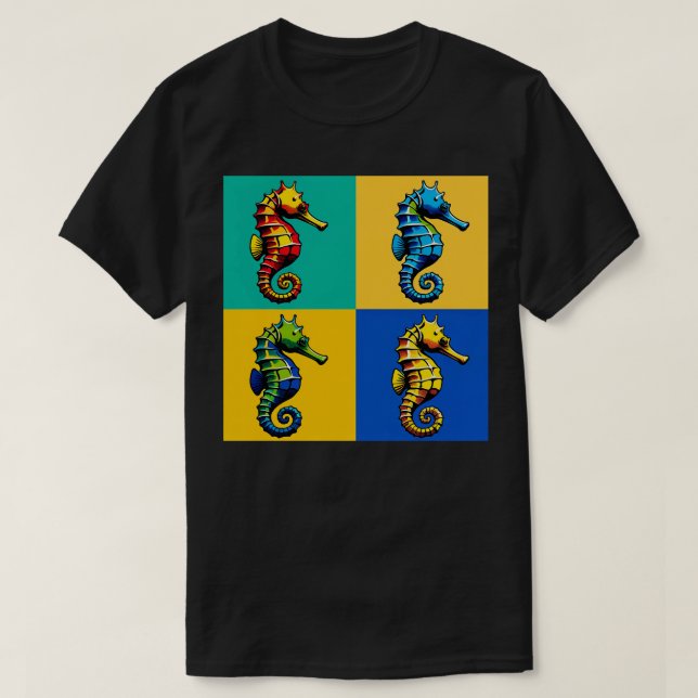 Naso Seahorses Art Trendy Marine Life T-Shirt (Design Front)