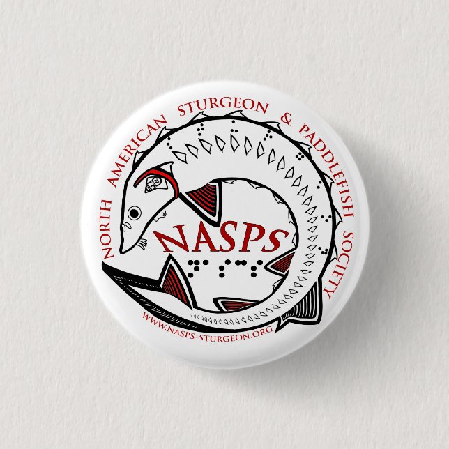 NASPS Logo Button-White 3 Cm Round Badge (Front)