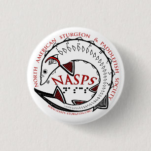 NASPS Logo Button-White 3 Cm Round Badge