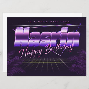 Nasrin name first name pura retro card birthday