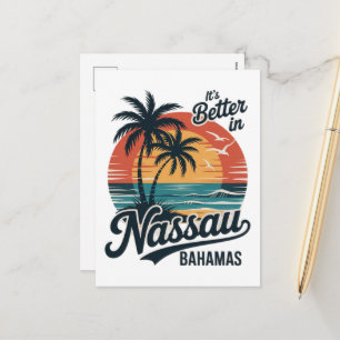 Nassau Bahamas Beach Summer Holiday Postcard