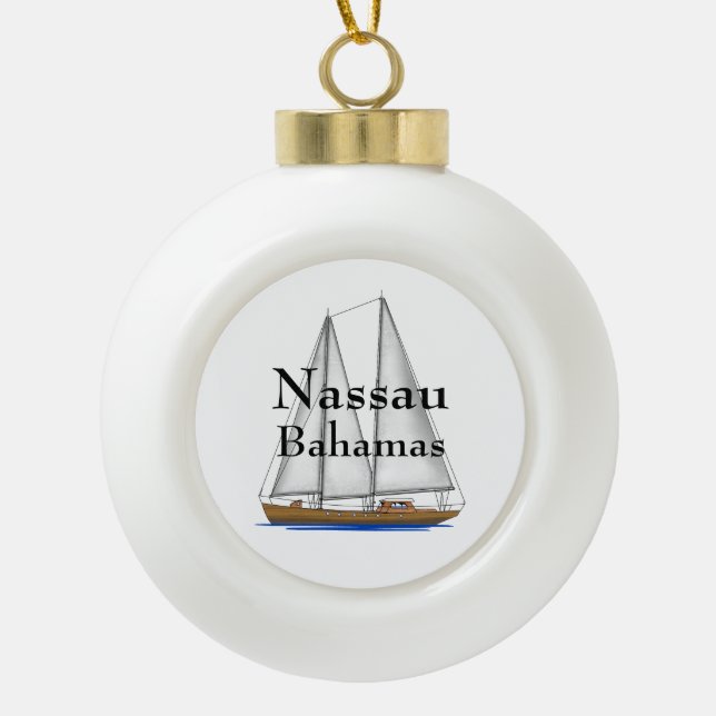 Nassau Bahamas Ceramic Ball Christmas Ornament (Front)