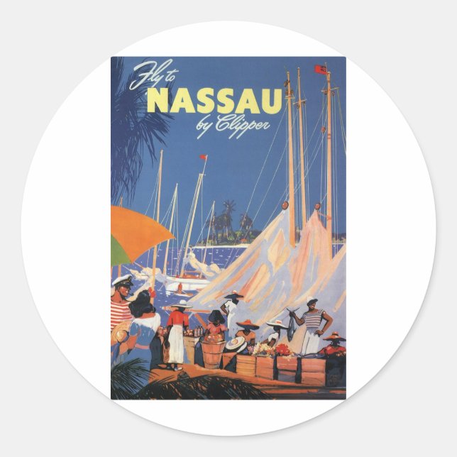 Nassau Bahamas Classic Round Sticker (Front)