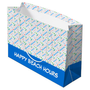 Nassau, Bahamas Colourful Text And Images Pattern  Large Gift Bag