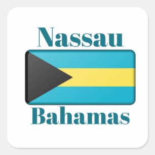 Nassau Bahamas Flag Square Sticker