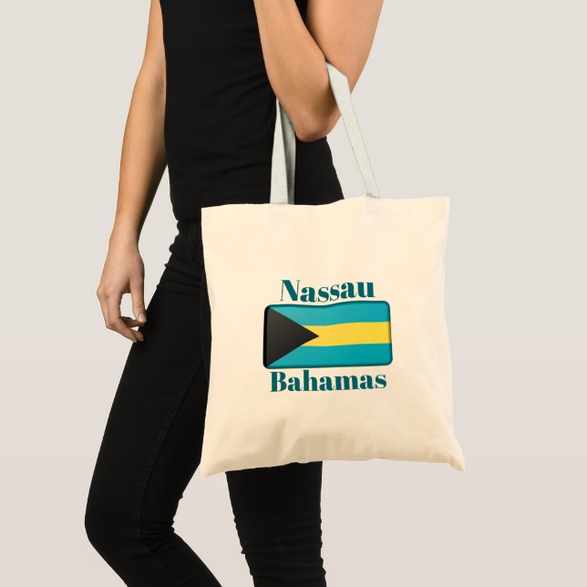 Nassau Bahamas Flag Tote Bag (Front (Product))