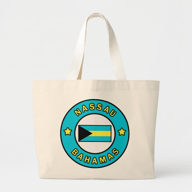 Nassau Bahamas Large Tote Bag (Front)