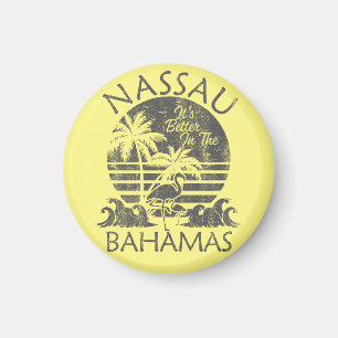 Nassau Bahamas Magnet Vacation Cruise Retro Beach