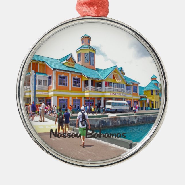 Nassau Bahamas Metal Tree Decoration (Front)