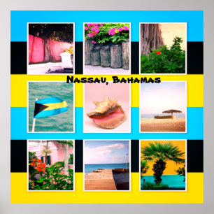 Nassau, Bahamas Photo Collage  Poster