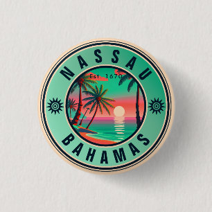 Nassau Bahamas Retro travel Souvenir 1950s 3 Cm Round Badge