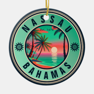 Nassau Bahamas Retro travel Souvenir 1950s Ceramic Tree Decoration