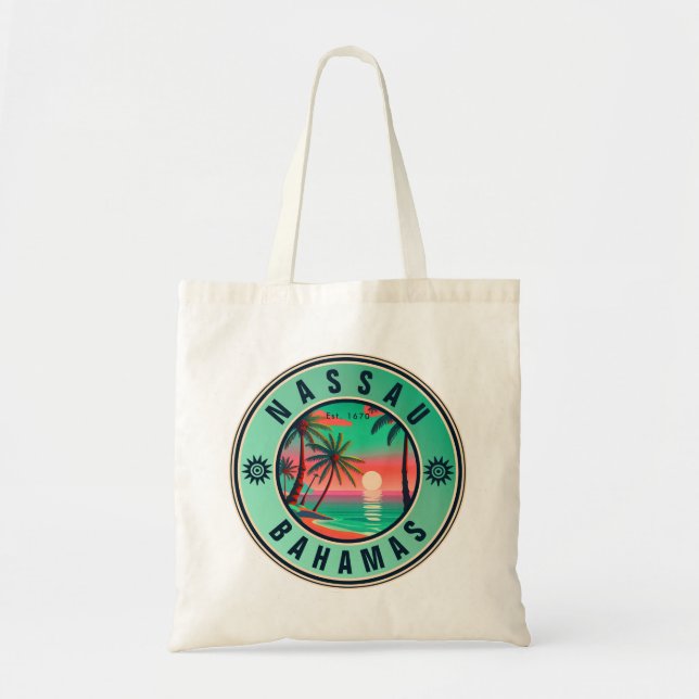 Nassau Bahamas Retro travel Souvenir 1950s Tote Bag (Front)