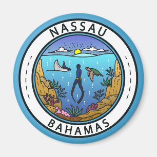 Nassau Bahamas Scuba Badge Magnet